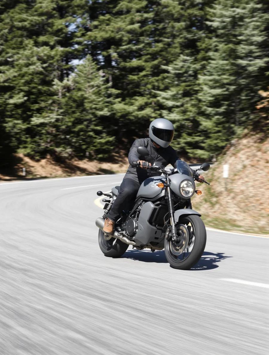 Dağ virajında naked motosiklet